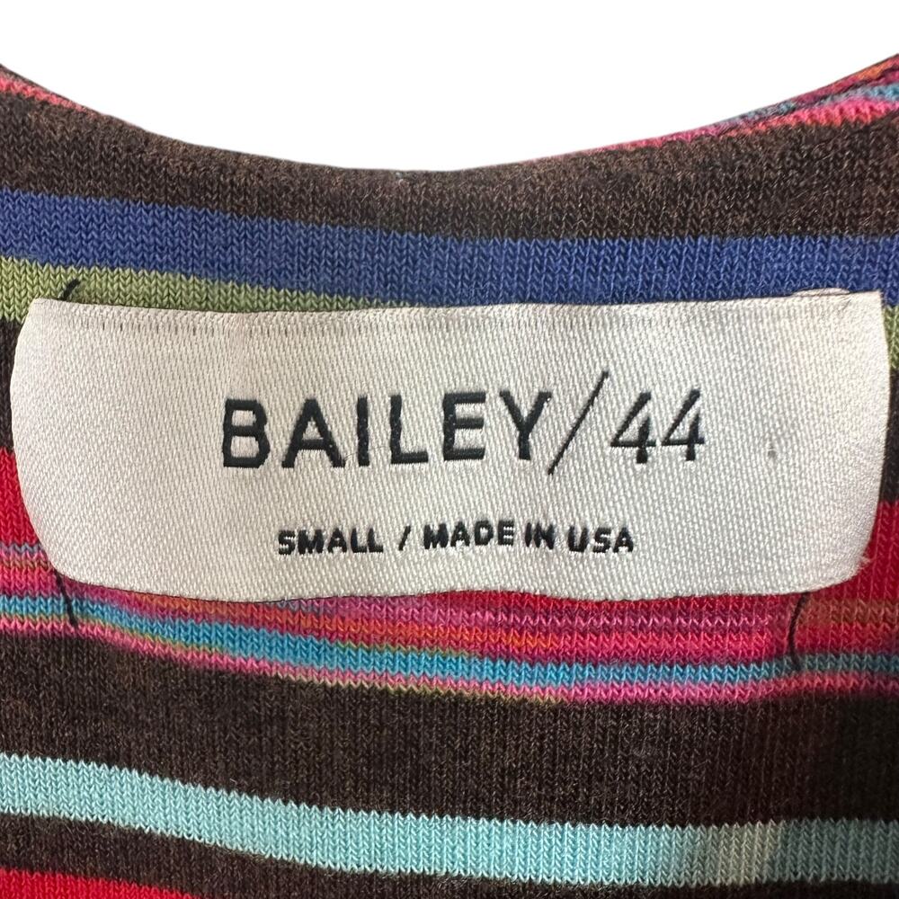 BAILEY 44 Anthropologie Rainbow Striped Luca Ruched Jersey Midi Maxi Dress Small - Picture 9 of 11